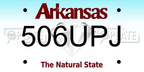 506UPJ Arkansas License Plate