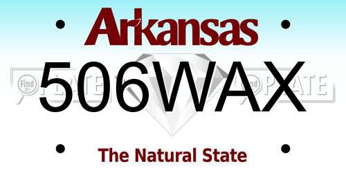 506WAX Arkansas License Plate