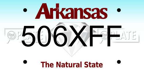 506XFF Arkansas License Plate