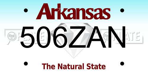 506ZAN Arkansas License Plate