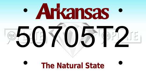 50705T2 Arkansas License Plate