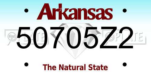 50705Z2 Arkansas License Plate