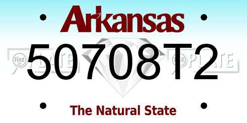 50708T2 Arkansas License Plate