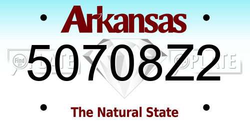 50708Z2 Arkansas License Plate