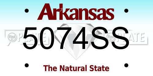 5074SS Arkansas License Plate