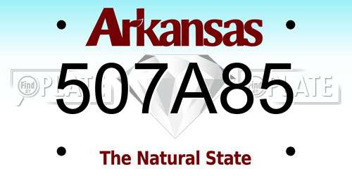 507A85 Arkansas License Plate