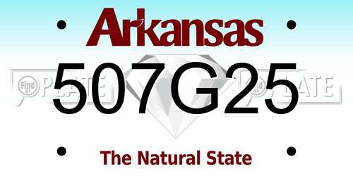 507G25 Arkansas License Plate