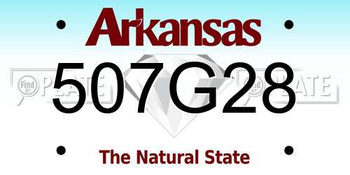507G28 Arkansas License Plate