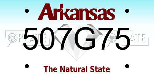 507G75 Arkansas License Plate