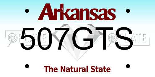 507GTS Arkansas License Plate