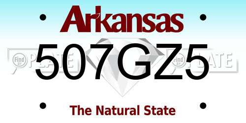 507GZ5 Arkansas License Plate