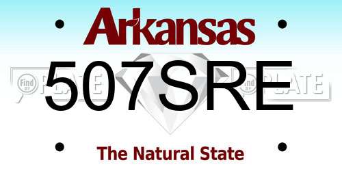 507SRE Arkansas License Plate