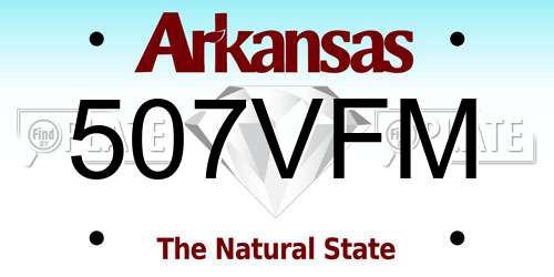 507VFM Arkansas License Plate