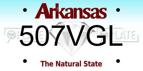 507VGL Arkansas License Plate