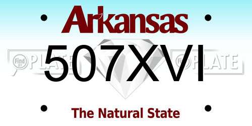 507XVI Arkansas License Plate