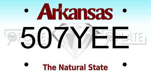507YEE Arkansas License Plate