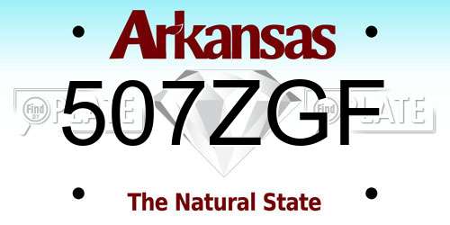 507ZGF Arkansas License Plate