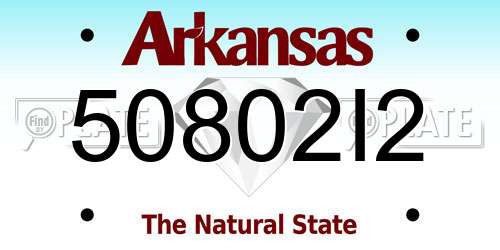50802I2 Arkansas License Plate