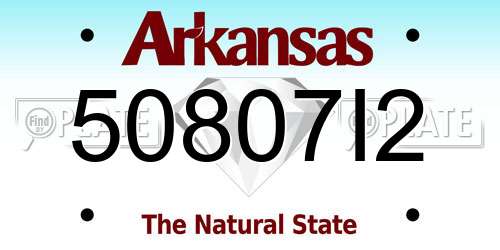 50807I2 Arkansas License Plate