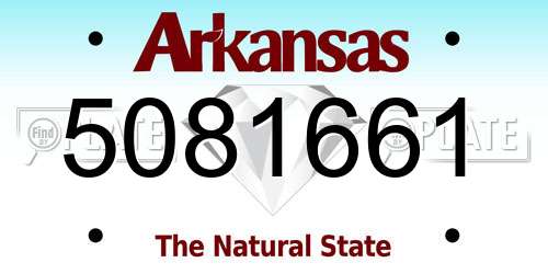 5081661 Arkansas License Plate
