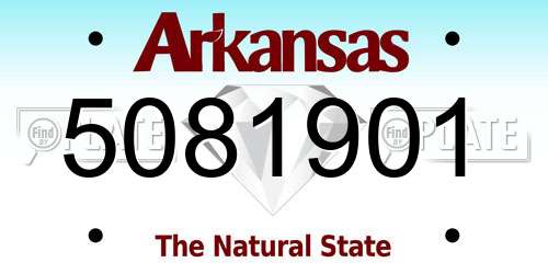 5081901 Arkansas License Plate