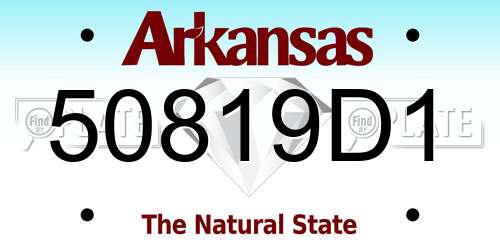 50819D1 Arkansas License Plate