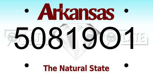 50819O1 Arkansas License Plate