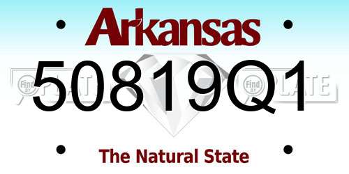 50819Q1 Arkansas License Plate