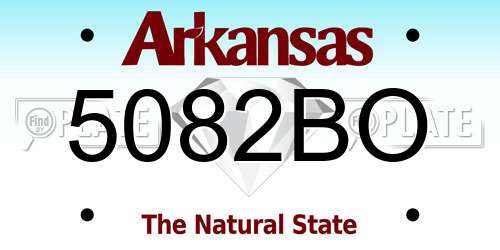 5082BO Arkansas License Plate