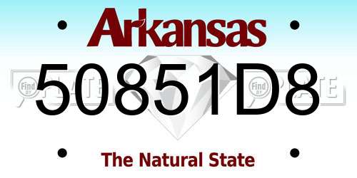 50851D8 Arkansas License Plate