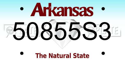 50855S3 Arkansas License Plate