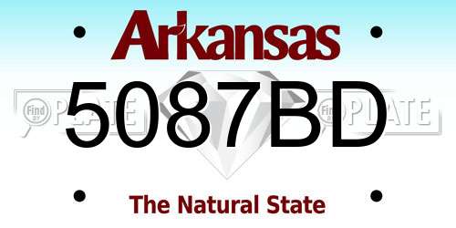 5087BD Arkansas License Plate