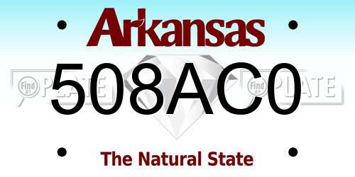 508AC0 Arkansas License Plate