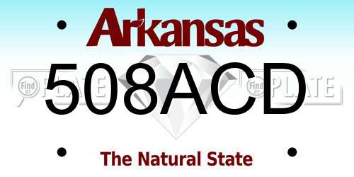 508ACD Arkansas License Plate