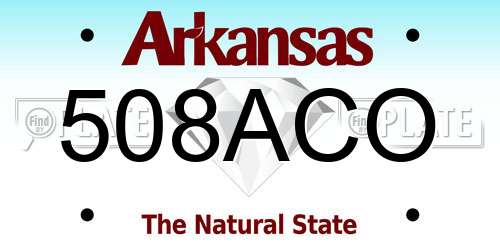 508ACO Arkansas License Plate