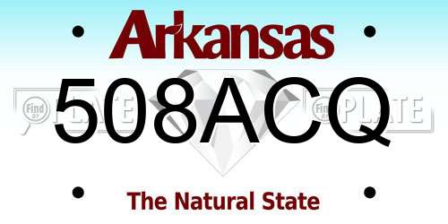 508ACQ Arkansas License Plate