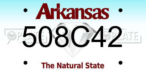 508C42 Arkansas License Plate