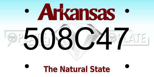 508C47 Arkansas License Plate