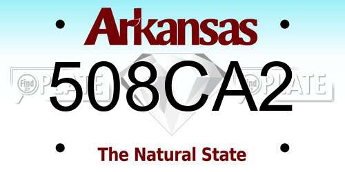 508CA2 Arkansas License Plate