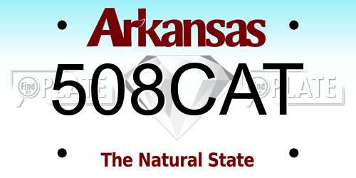 508CAT Arkansas License Plate