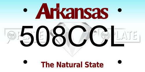 508CCL Arkansas License Plate
