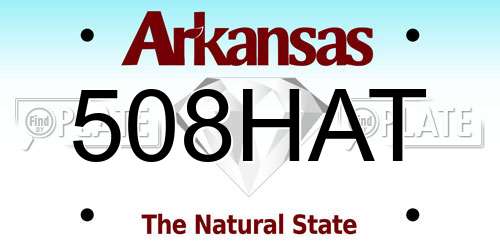 508HAT Arkansas License Plate