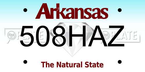 508HAZ Arkansas License Plate