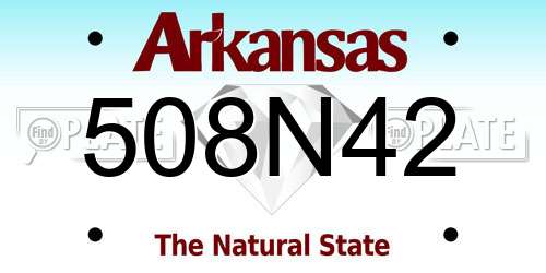 508N42 Arkansas License Plate