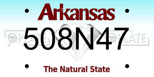 508N47 Arkansas License Plate