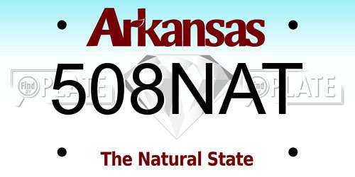 508NAT Arkansas License Plate