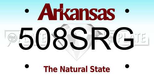 508SRG Arkansas License Plate
