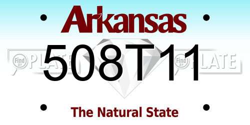 508T11 Arkansas License Plate