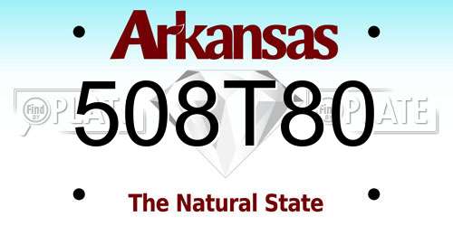 508T80 Arkansas License Plate