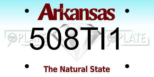 508TI1 Arkansas License Plate